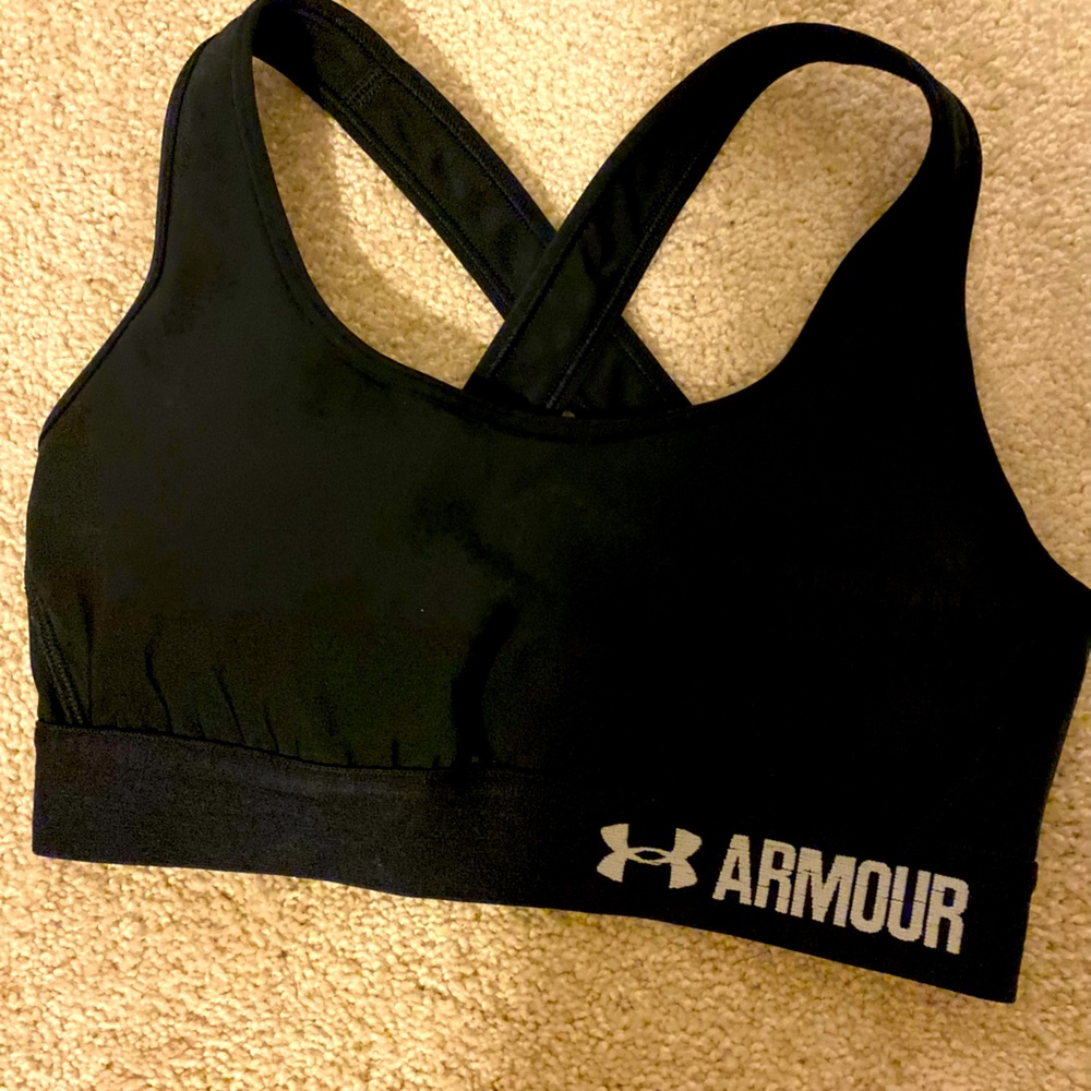 Women’s under armor, black, sports bra